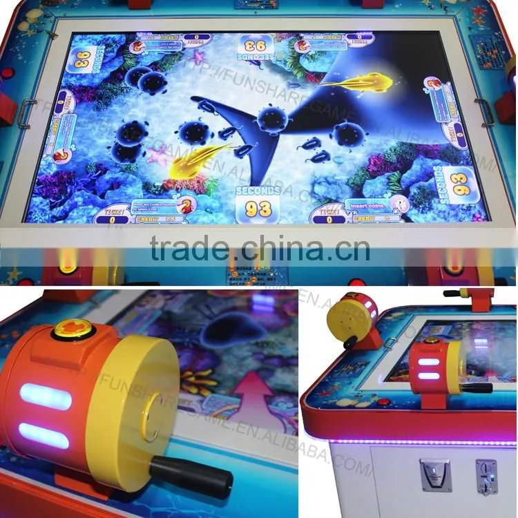 Funshare 6 players coin operated arcade fishing game machine fish hunter with rocker bar