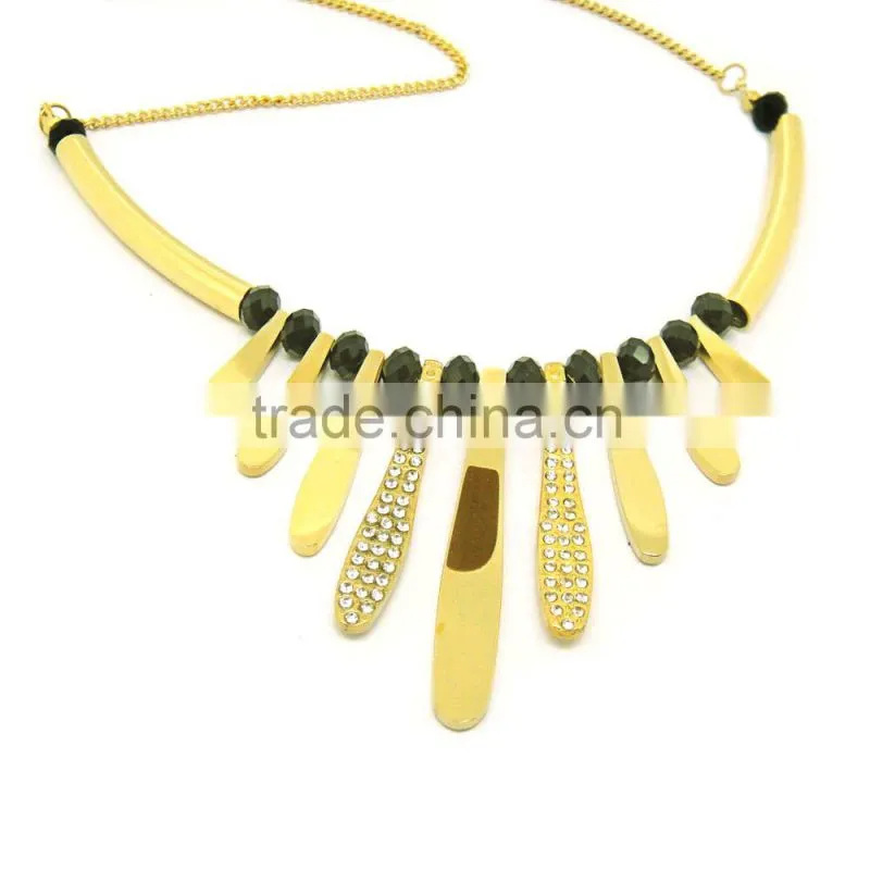 Wholesale 304 stainless steel crystal jewelry set necklace