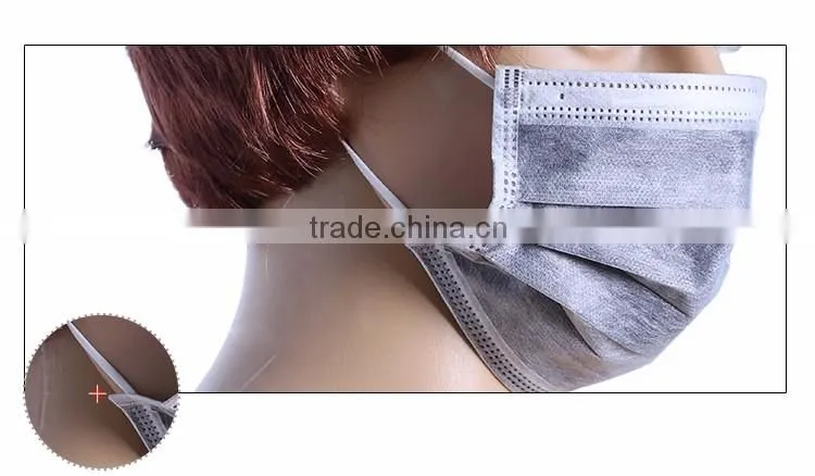 Ear loop or tie on 3 ply disposable carbon mask