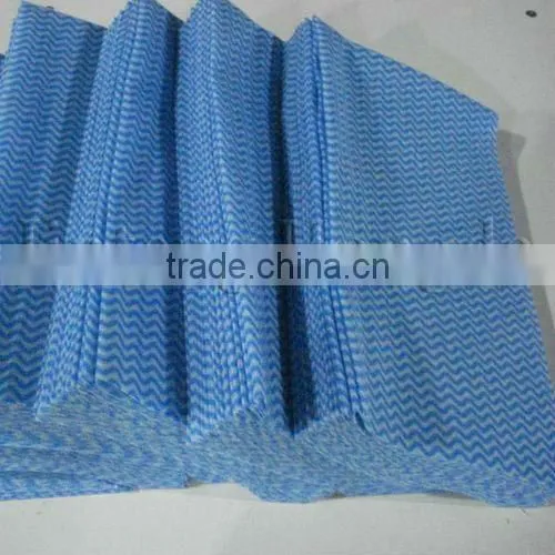 spunlace nonwoven fabric with wavy line printed ,nonwoven cleaning cloth