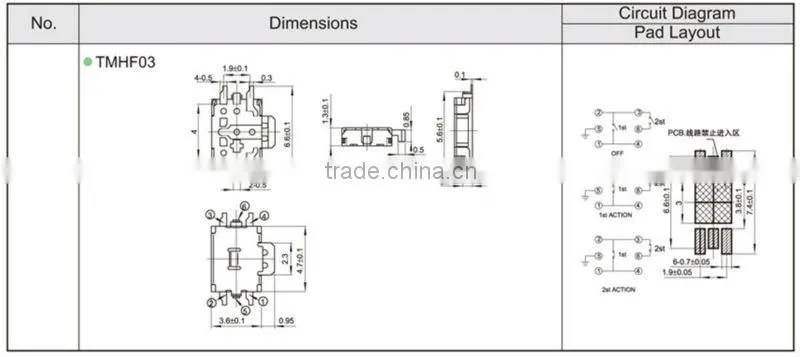 FTMHF03 smd double action soft touch light switch