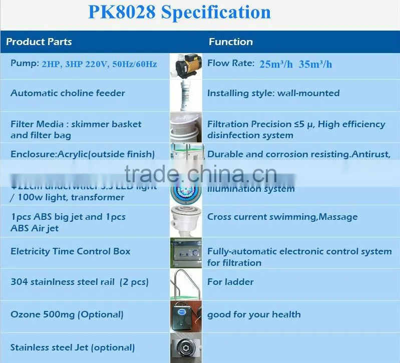 Wall mounted pipeless filter for swimming pool