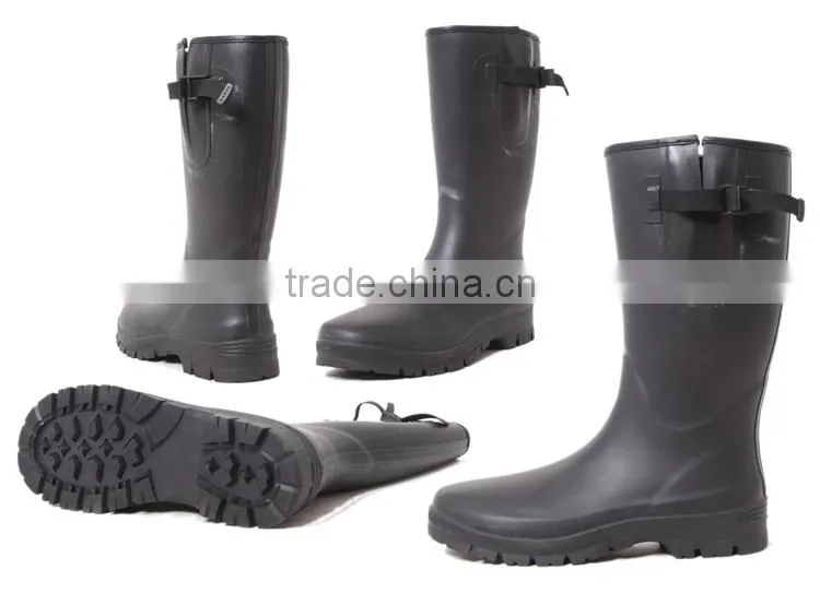 Men's farming black rubber rain boots
