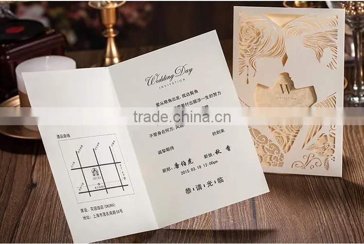 Laser cut wedding invitation card