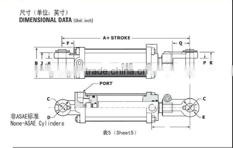 tie rod hydraulic cylinder for agricultural machinery,farm equipment,