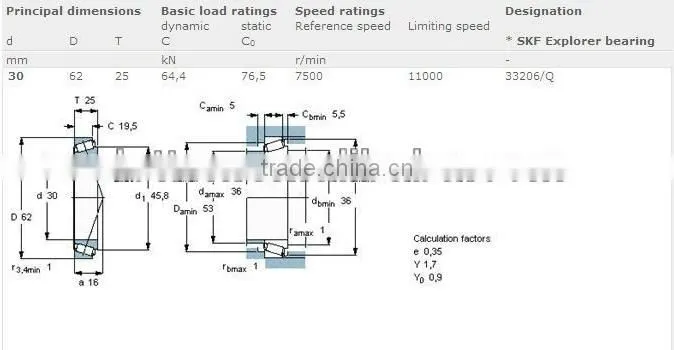 Chinese Supplier Lotton Taper Roller Bearing 32222