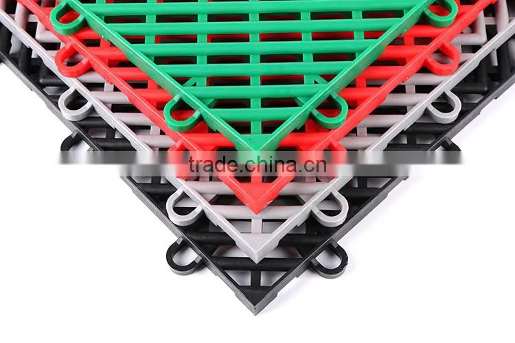 Chemical resistant interlocking car showroom floor tiles