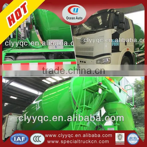 FAW 10CBM concrete mixing truck,concrete mixer truck dimensions