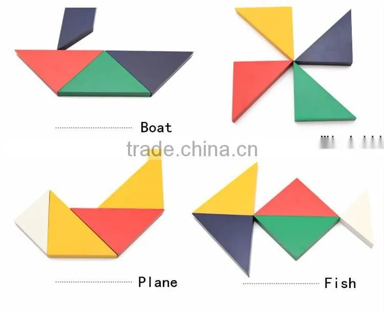 Wooden montessori education toy tangram jigsaw puzzle