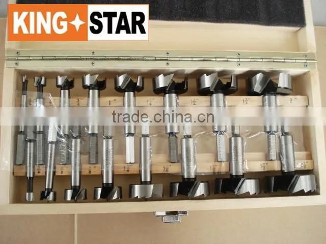 16 pc Forstner Bit Set Woodworking Wood Drill Bits Kit - 1/4" to 2 1/8"