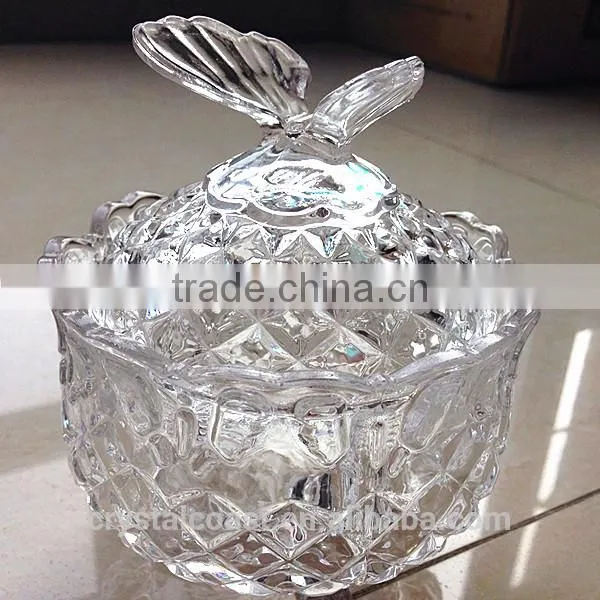 Hot selling stock Butterfly small glass candy jar