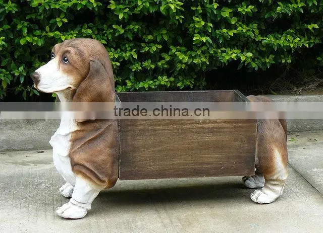 Decorative wood square pot outdoor