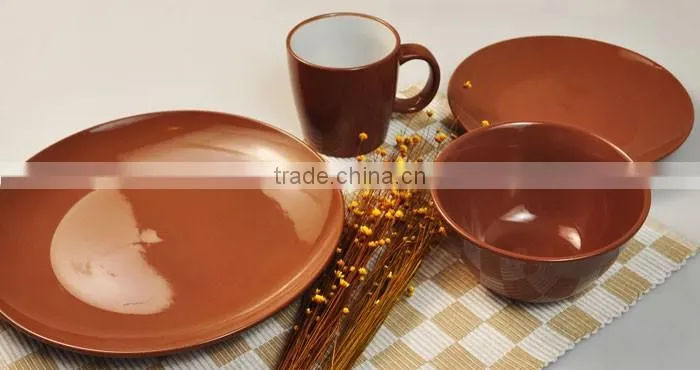 colorful solid ceramic dinner set design