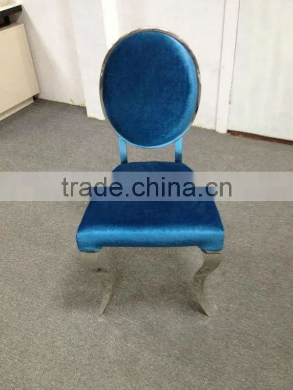 Blue Stainless Steel Modern Dining Chair