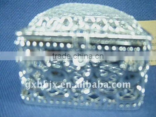 Square silver wire christmas small cake boxes