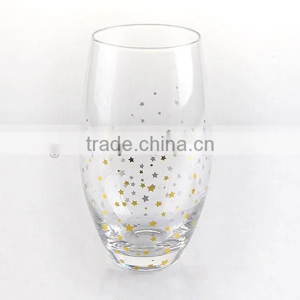 High quality wine glass set with star decal