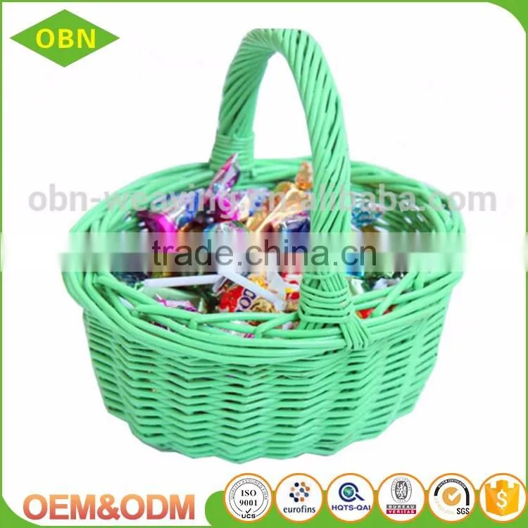 Wholesale newest and cheapest handmade colored fancy names wicker baskets or gift baskets