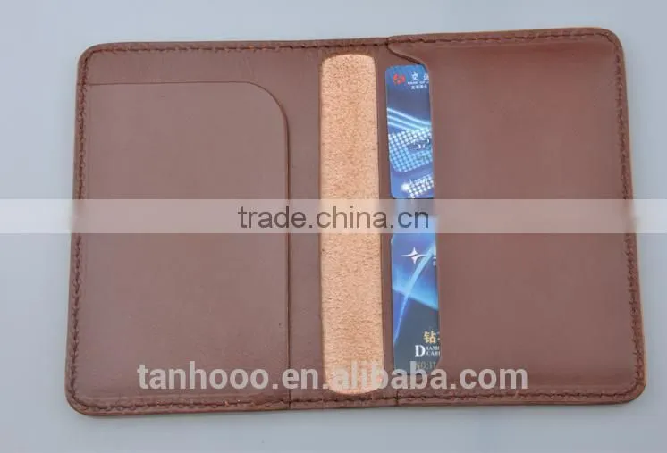 More than 10 years leather factory emboss logo custom leather passport holder