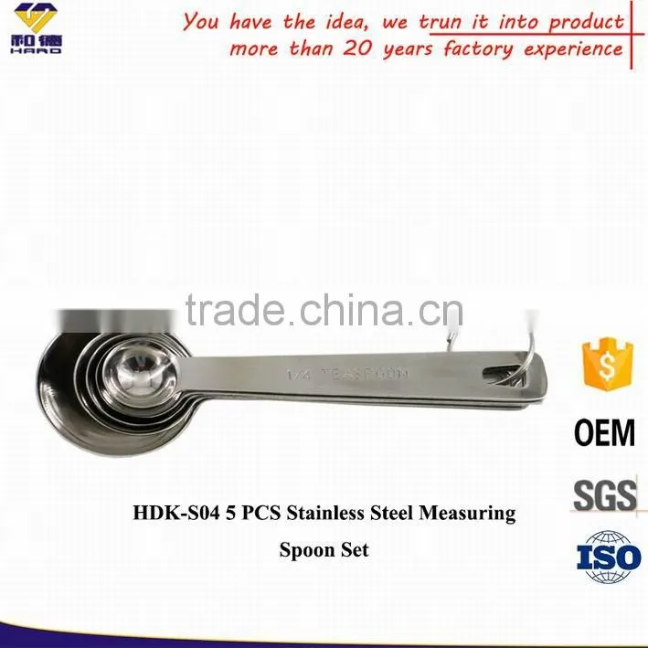 China Manufacturer Made 5 PCS Custom Stainless Steel Measuring Spoon For Sale