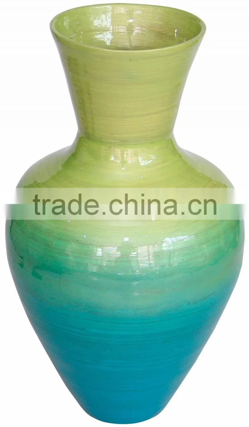Spun bamboo vases, decorative flower vases with lacquer finish