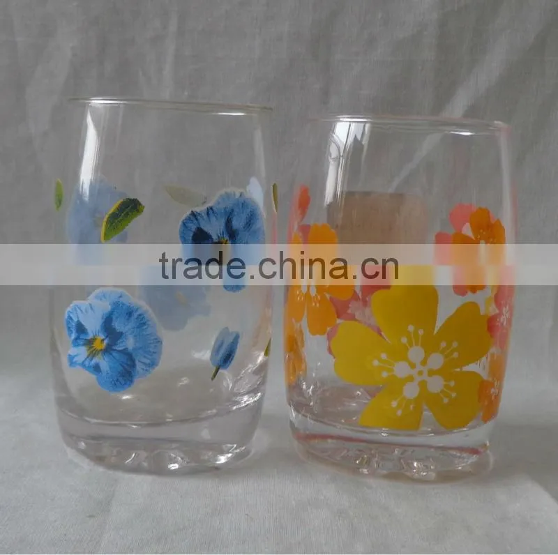 Hand-made printed glass cup