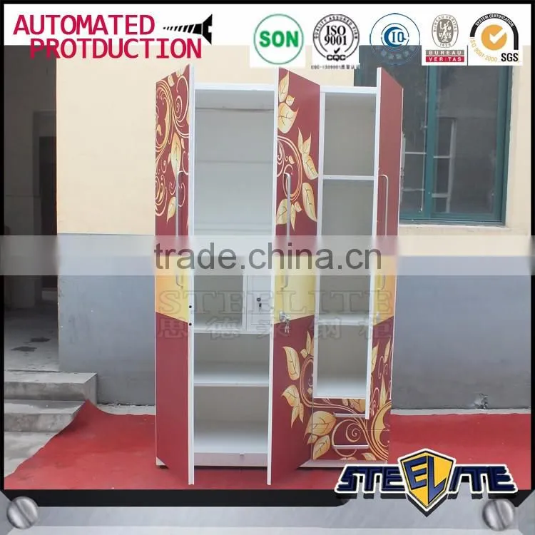 Bedroom furniture steel wardrobe closet design metal clothes cupboard