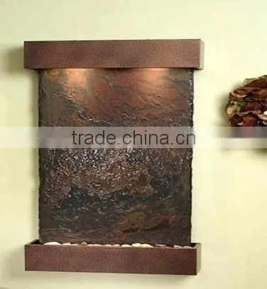 Restaurant interiors decoration white waterfall wall indoor wall mounted stone fountain