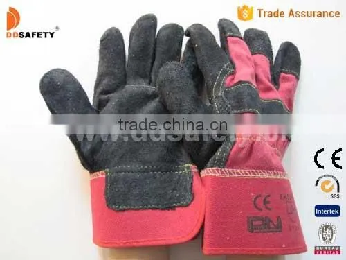 DDSAFETY Hot Selling With High Quality Cow Split Leather Gloves Safety Glove