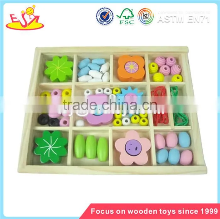 Wholesale high quality children wooden string beads toy hot wooden string beads toy W11E013