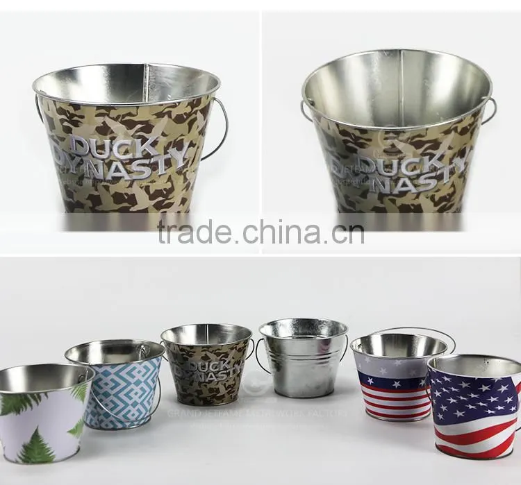 garden iron and zinc powder coated metal flowers water bucket florist flower buckets