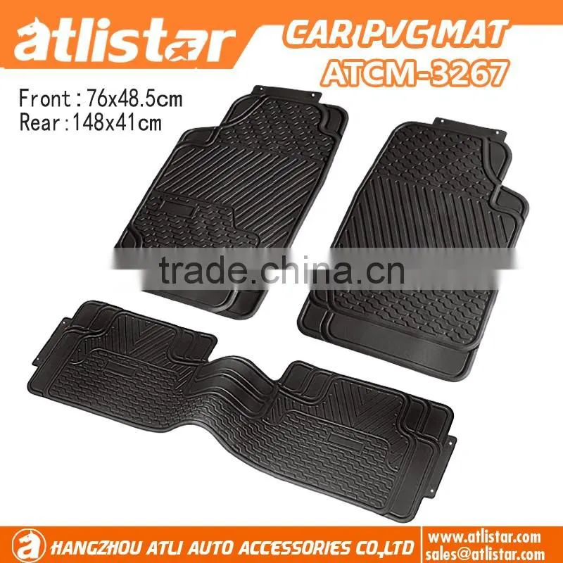 3pcs Heavy Duty Rubber Car Mat