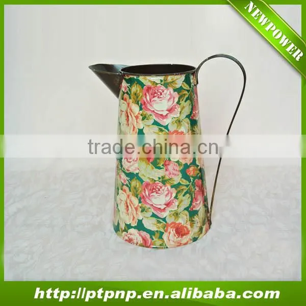 BSCI! Rose designed european style small indoor iron french flower pots rectangular for garden decor wholesale
