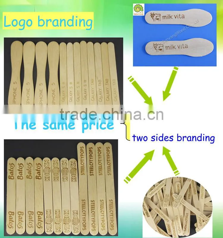 individually paper wrapped birchwood ice cream sppon