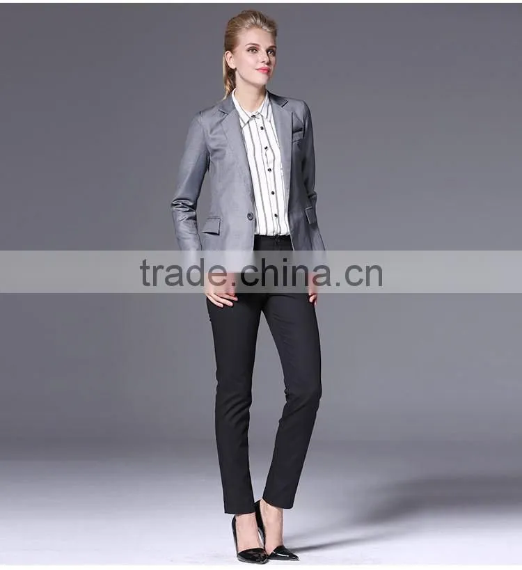 2016 office ladies suits slim cut ladies tuxedo pant suit