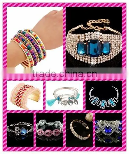 Luxury Zircon WeddingJewelry for Bride Full Cupchain Crystals Cuff Bracelet hign end bride bracelet jewelry