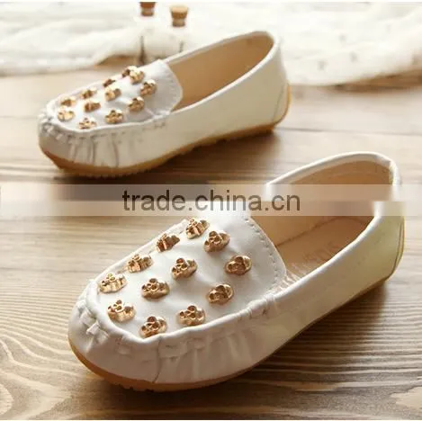 2016 Latest kids shoes design flat shoes skull shoes for girls
