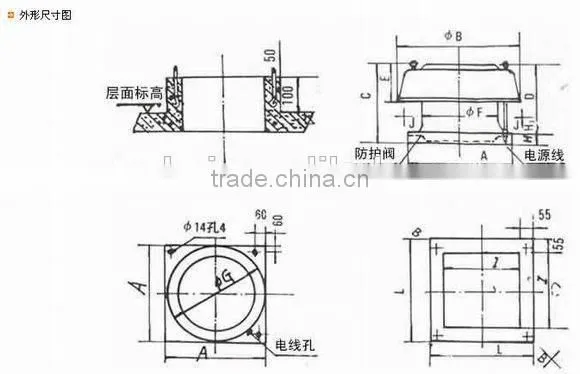 Exhaust fan, industrial, building, low noise roof ventilation fan