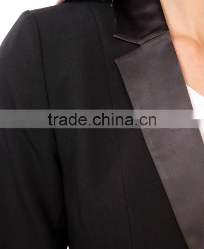 Satin Lapel & Trim Blazer