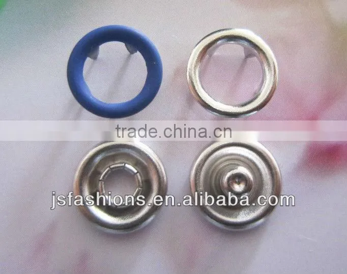 24 Colors brass material baby ring style prong snap button, four parts fasteners, 7.5mm, 9.5mm, 10.5mm, 11.5mm JS-CR-89