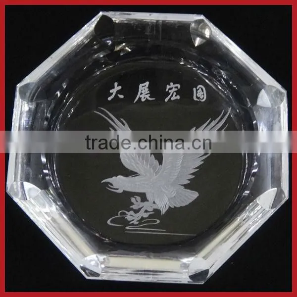 New Design Clear Engraving Crystal Ashtray For Promotional Gifts
