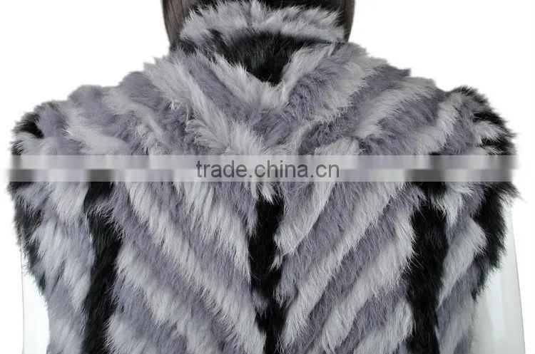 China Factory Wholesale YR570 Wholesale and Retail China Supply Hand Knit Rabbit Fur Wear Vests