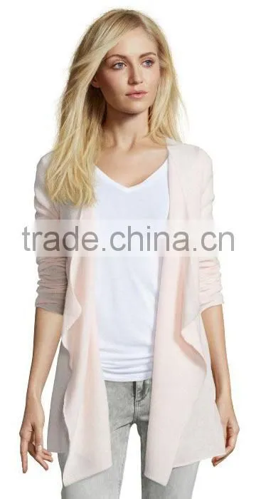 Long Cashmere Open Front Draped Poncho