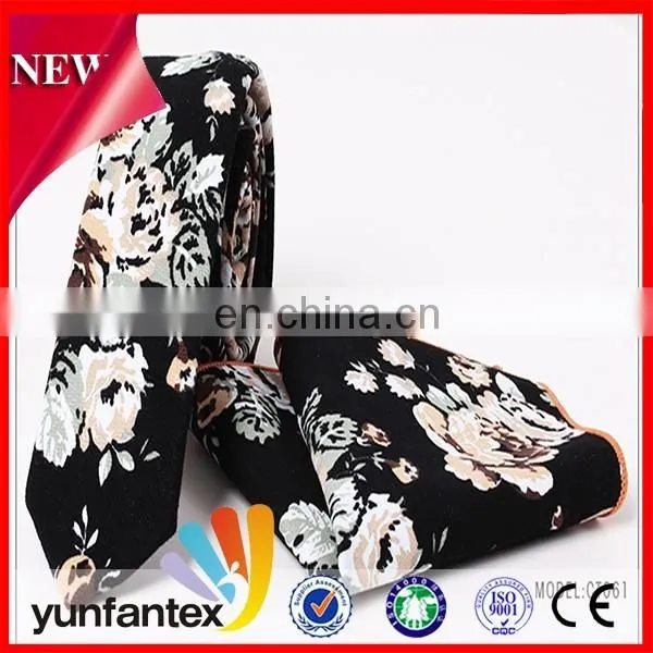 2017 latest new fashion design cotton costom print tie