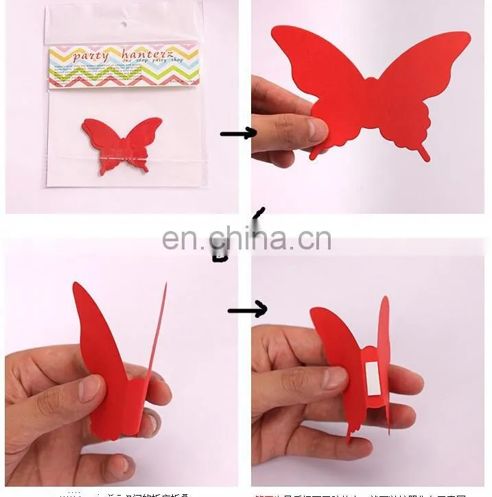 Colorful 3D Butterfly Paper Wall Sticker Home Decoration Wholesale