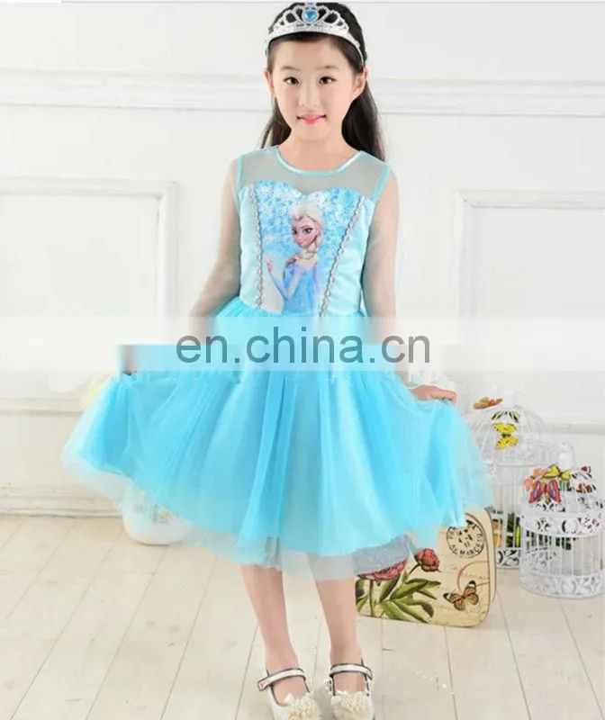 2014 Hot Sale Frozen Elsa Girl Party Dress , Frozen Elsa Dress