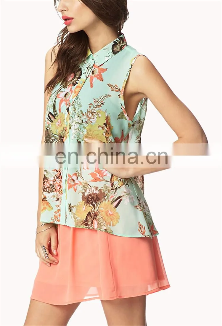 2016 Ladies wholesale clothing in USA tulip back shirt/top/blouse