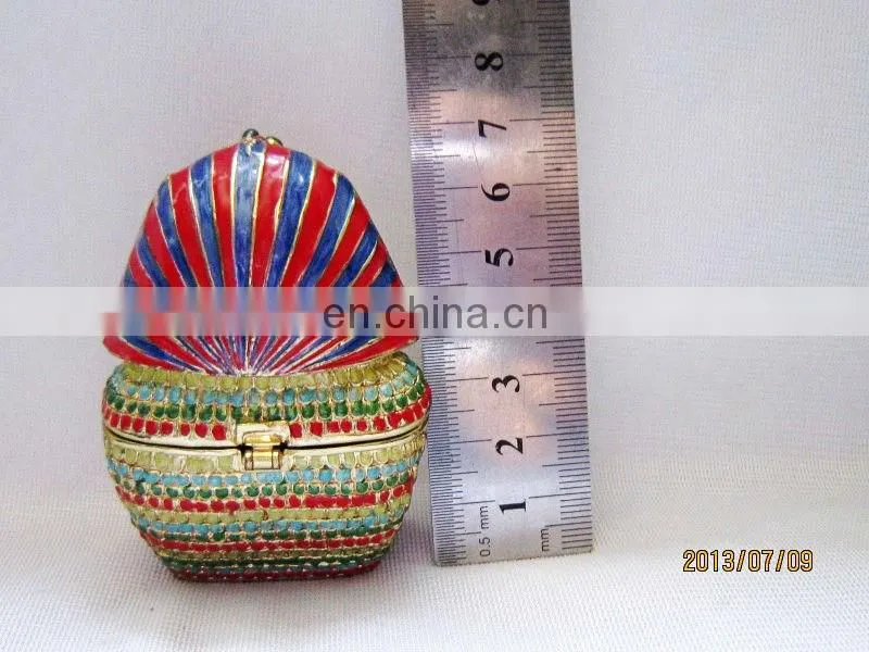 2013 Pharaoh trinket box bejeweled pewter alloy Golden plated