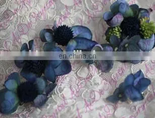 Aidocrystal Exquisite deep blue artificial flower hair pins bridal fascinators for party