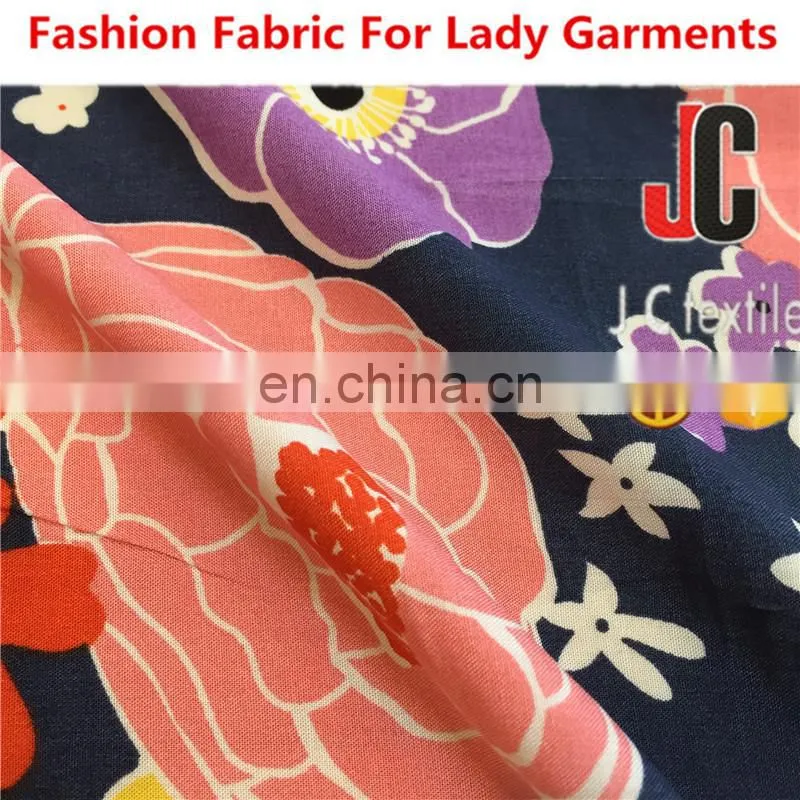 china textile 100% custom printed rayon stretch fabric/100% viscose fabric 165g