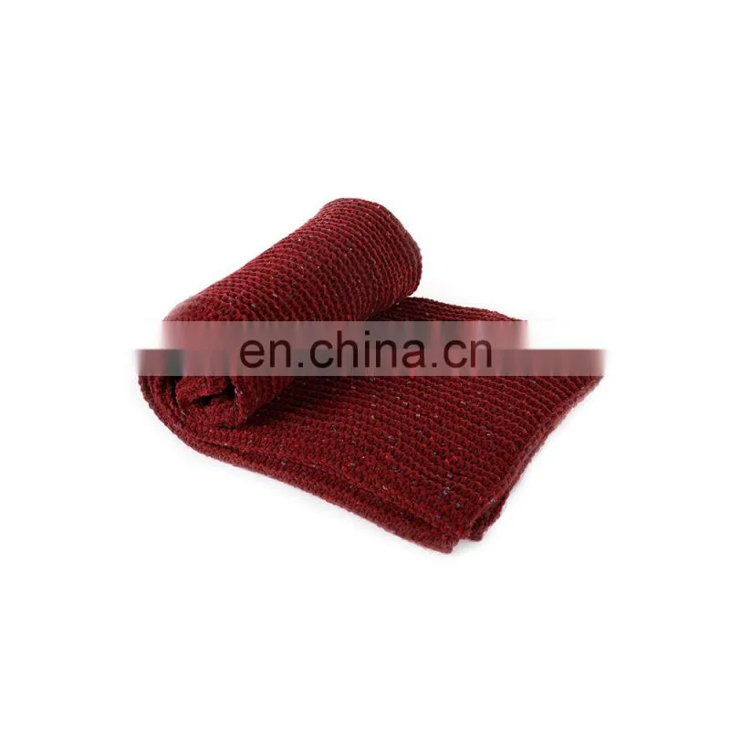 Hot Selling Knit Throw Red Blanket Home Decorative Chenille Blanket 50 x 60 Inch